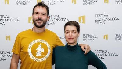 Leo Černic in producentka Tina Smrekar na Festivalu slovenskega filma (MATJAŽ RUŠT/FSF)