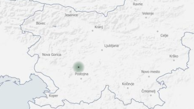 Žarišče potresa v bližini Postojne (ARSO)