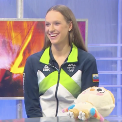 Kolesar Daniel Skerl in umetnostna kotalkarica Maja Corsi