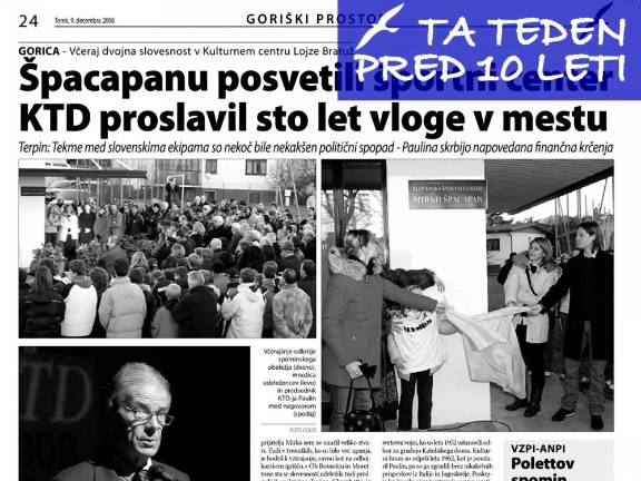 O poimenovanju športnega centra po Mirku Špacapanu