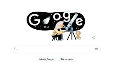 Današnji Googlov logotip oz. doodle posvečen Margeriti Hack (ZAJEM ZASLONA)