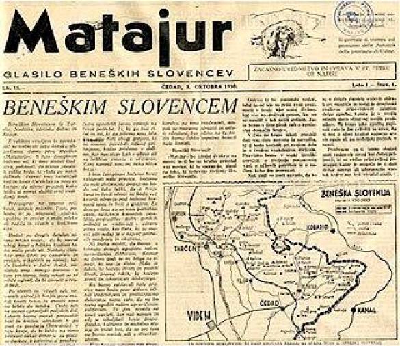 Prva številka Matajurja, ki je izšla 3. oktobra 1950