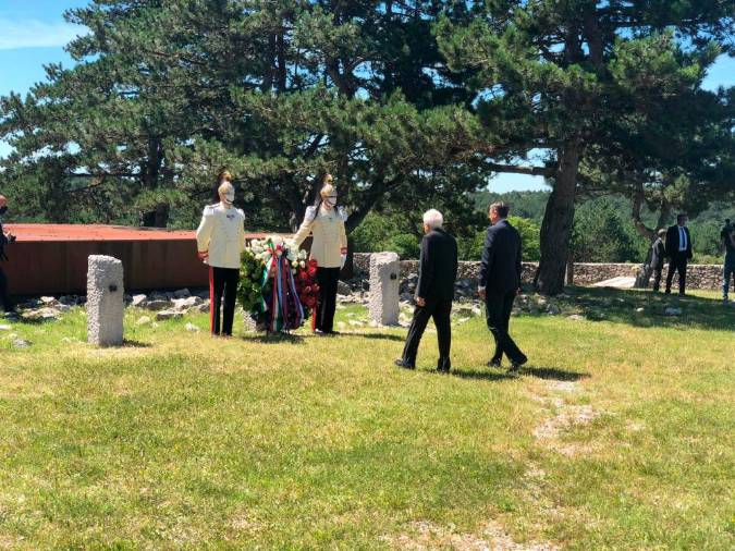 Pahor in Mattarella sta položila venec na bazovskem šohtu