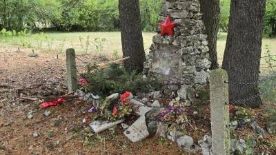 Poškodovani spomenik na Proseški Postaji (FOTODAMJ@N)