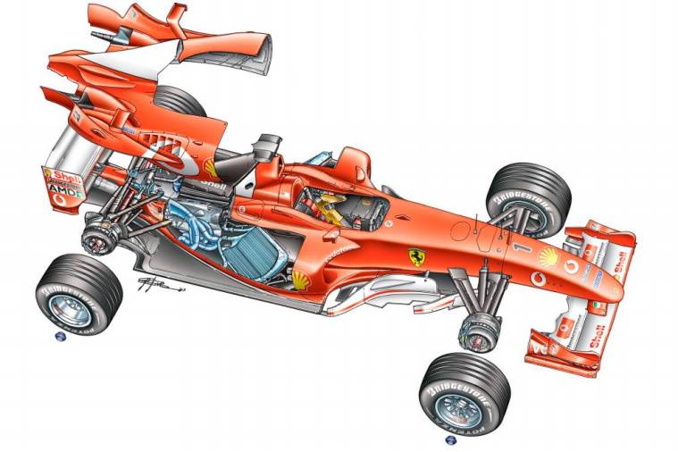 Piolova skica Ferrarijevega dirkalnika F2003-GA (MOTORSPORT.COM)
