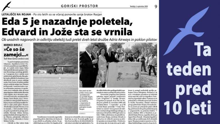 Ko sta se vrnila leteča brata Rusjan