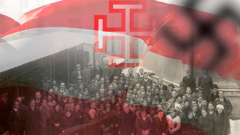 Platnica knjige Med krukastim in kljukastim križem, ki jo je napisala Marije Jurić Pahor (MOHORJEVA - CELOVEC)