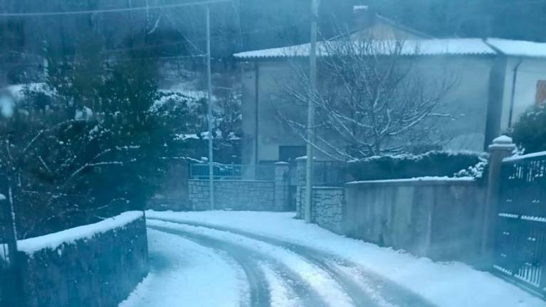 Sneg pobelil najvišje predele Kraške planote