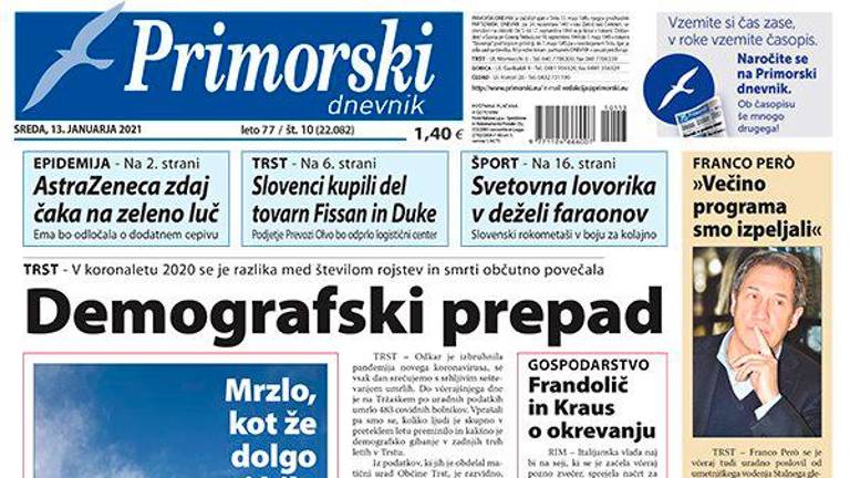 Primorski dnevnik danes z zamudo zaradi okvare v tiskarni