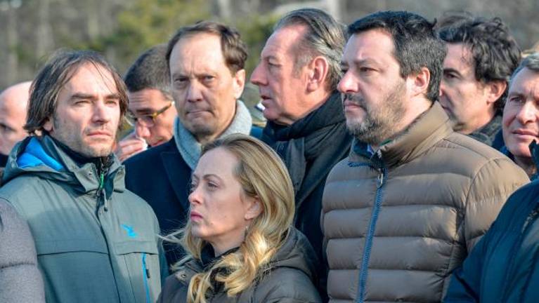 Na bazovskem šohtu Salvini, Gasparri in Meloni