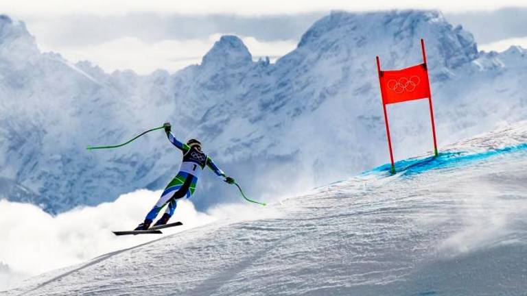 Ilka Štuhec padla na prvem olimpijskem smukaškem treningu