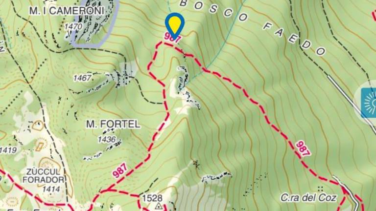 V Karnijskih Alpah petdeset metrov drsel po poledenelem pobočju