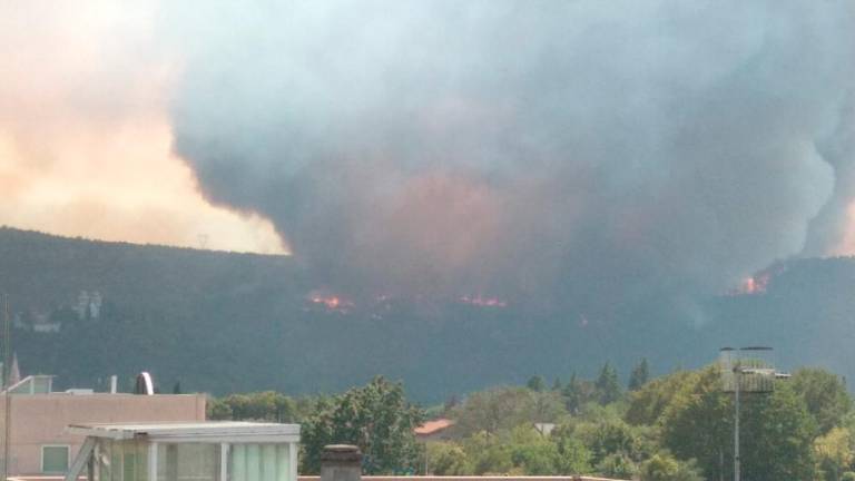 Spet gori med Mirnom in Lokvico, ogenj že na italijanski strani (video)