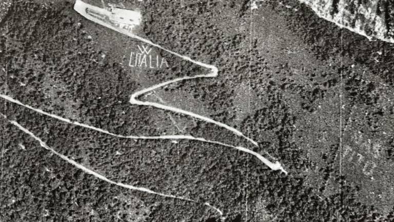 Na Sabotinu spet viden napis W L’Italia