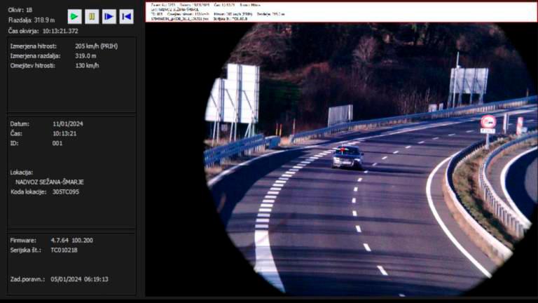 Po primorski avtocesti drvel 224 kilometrov na uro