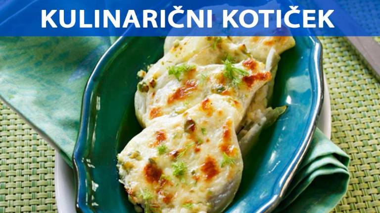 Gratinirani koromač z mocarelo