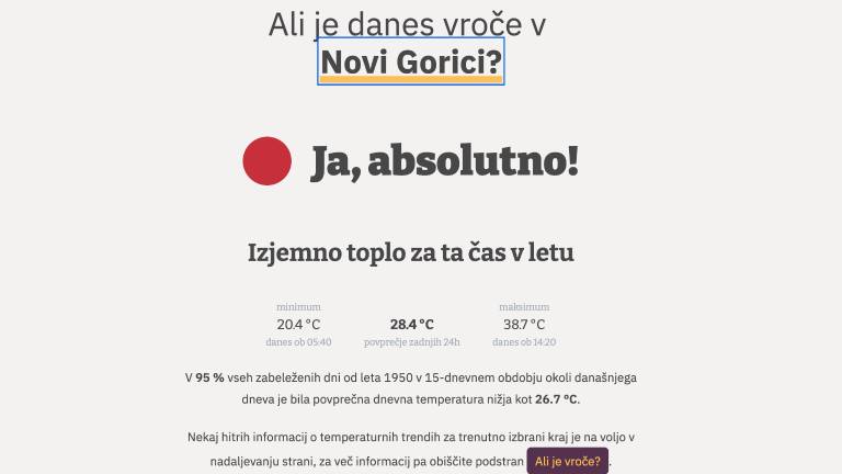 Ali je vroče? S Podnebnikom primerjava temperatur po letih
