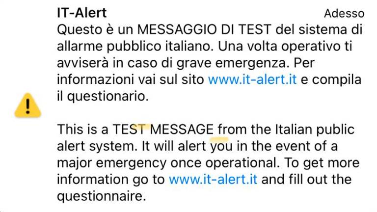 Na (skoraj) vseh telefonih se je opoldne sprožil alarmni signal