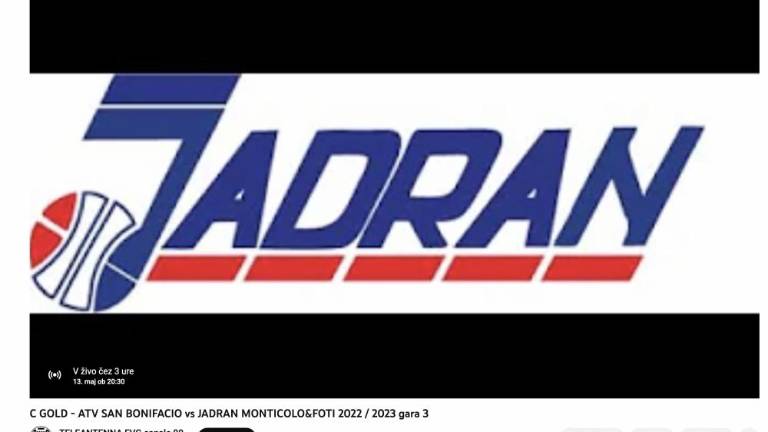 Jadran ob 20.30 v živo na spletu