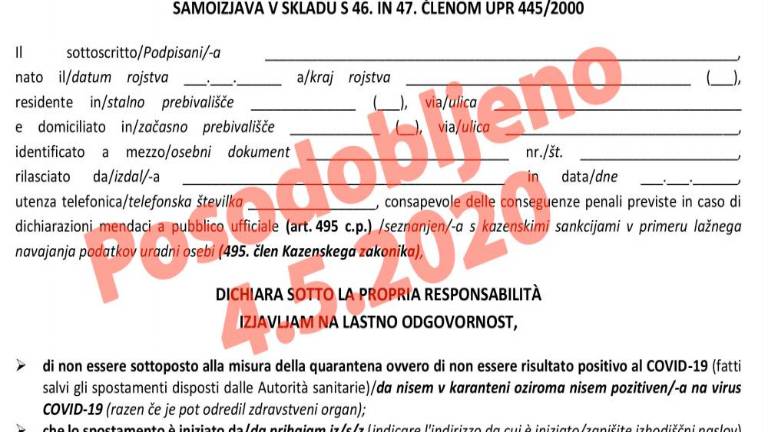 Dvojezični obrazec samoizjave