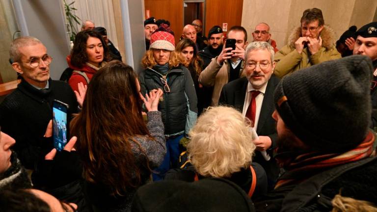 Napeto pred deželnim svetom (video)