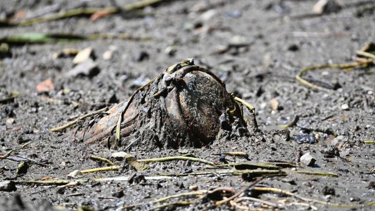 V mlaki naboja in plinska maska
