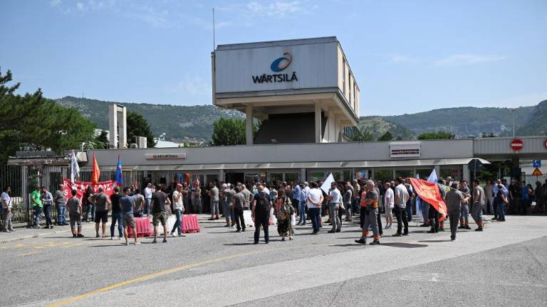 Pred tovarno Wärtsilä protest zaposlenih