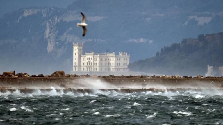 Božič z močno burjo na Primorskem