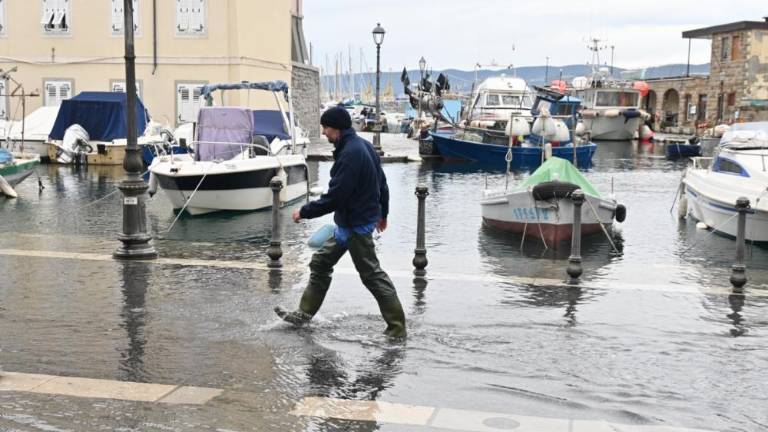Zaradi visokega plimovanja Milje pod vodo