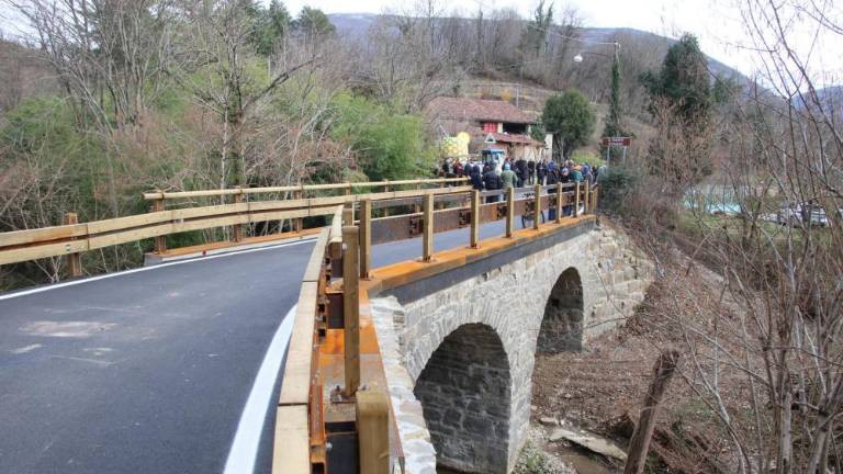 Prenovljeni most v Hudičevi luknji prvi prečkal pustni voz