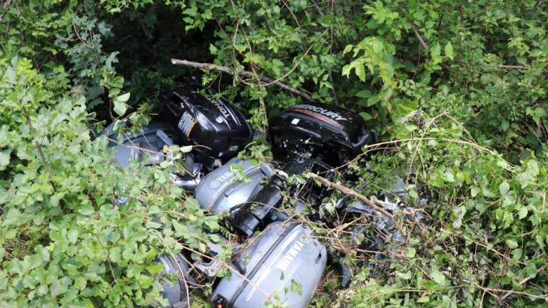 V gozdu v Divači odkrili ukradene izvenkrmne motorje
