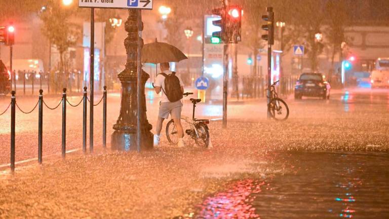 Močan naliv v Trstu