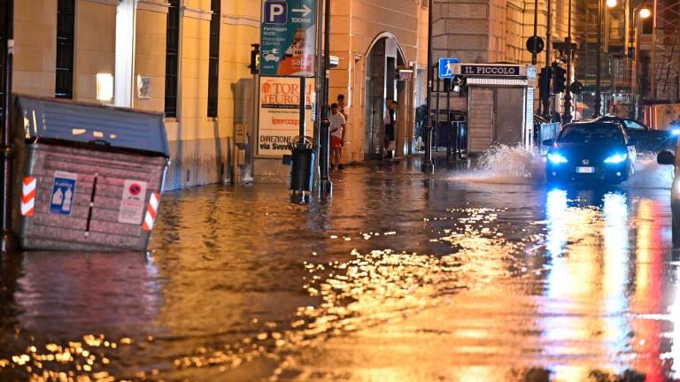 Močan naliv v Trstu