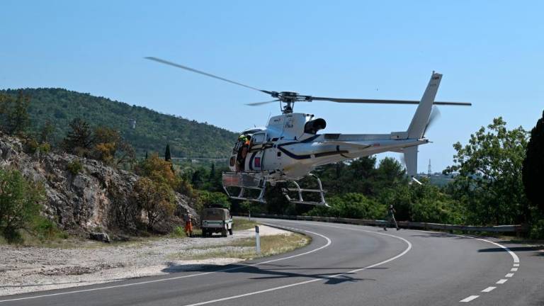 Požar pri Štivanu na cesti skozi Dol pogasili (VIDEO)