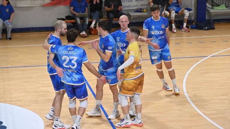 Odbojkarji Soče SloVolley na današnji tekmi (FOTODAMJ@N)