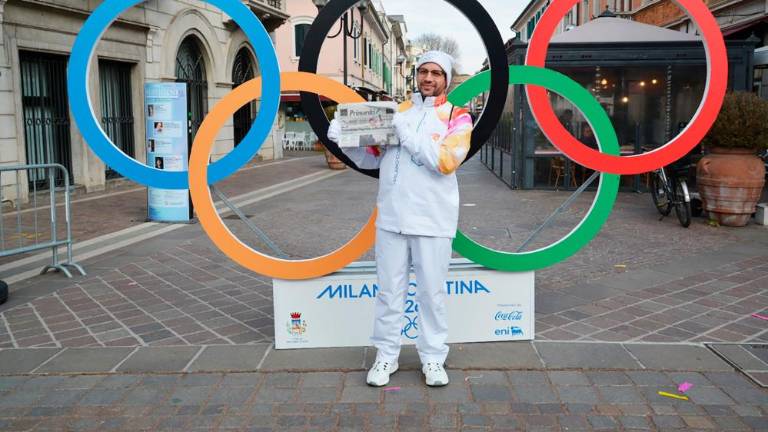 Iz današnje etape olimpijske bakle, kjer sem tekel v San Donà di Piave <i>(Rudi Balzano)</i>