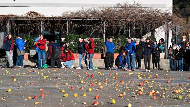 Okrogla obletnica obmetavanja z jabolki