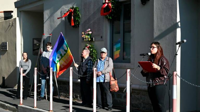 Spomin na padle krajane pred Narodnim domom pri Sv. Ivanu (FOTODAMJ@N)