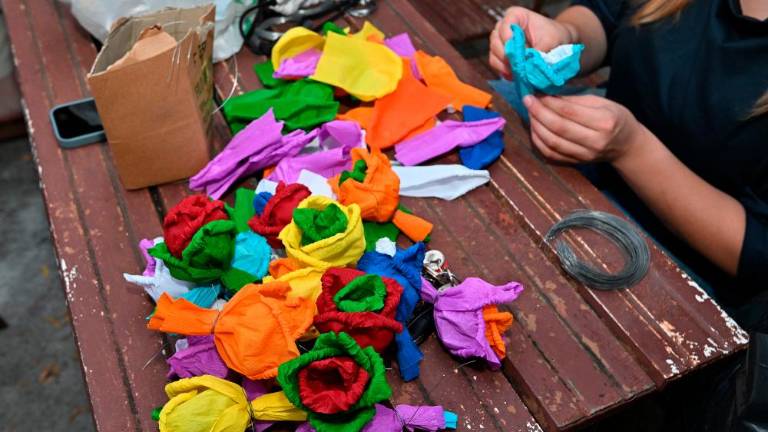 Repenska dekleta ustvarjajo 1600 krep cvetic