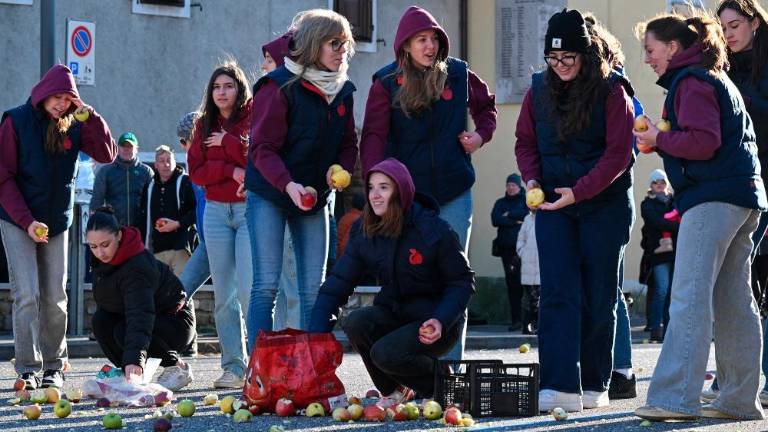 Okrogla obletnica obmetavanja z jabolki
