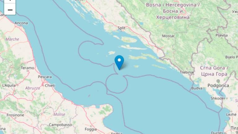 Močnejši potresni sunek v srednjem Jadranu