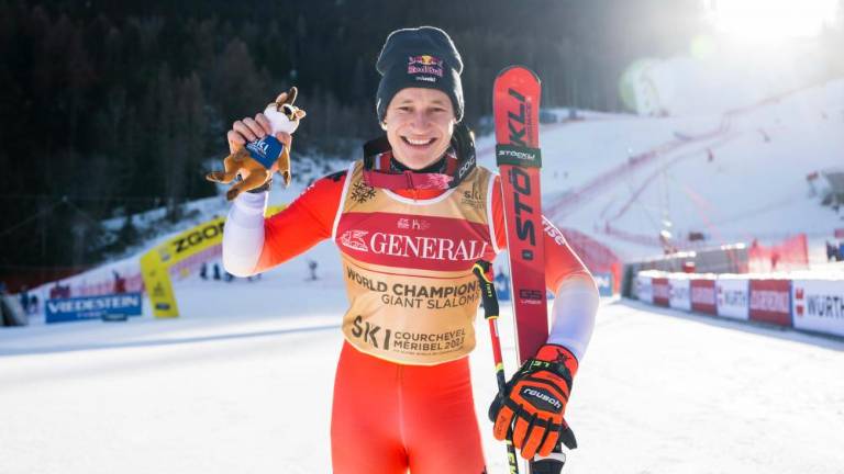 Marco Odermatt svetovni prvak v veleslalomu, Žan Kranjec ob kolajno