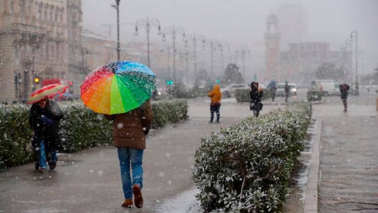 Sneži tudi ob morju