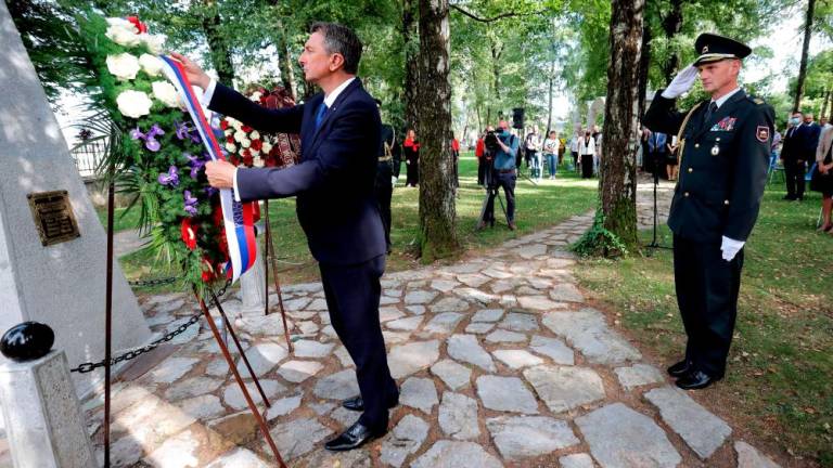 Predsednik Borut Pahor v Kranju počastil bazoviške junake