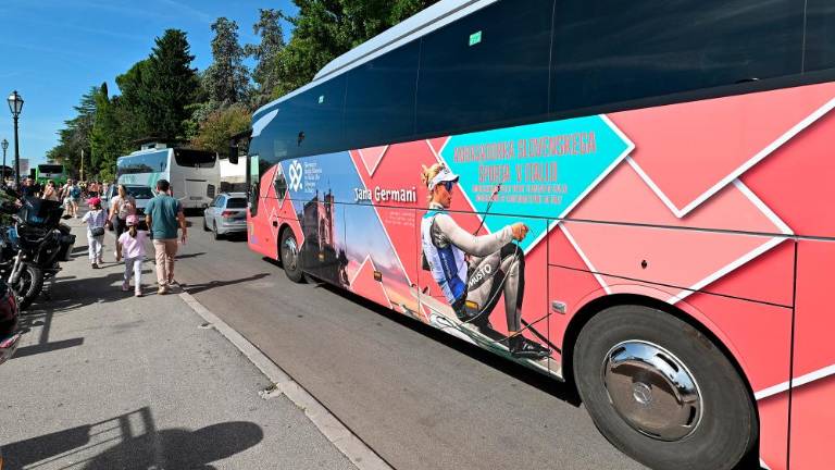 Člani banke peš od Nabrežine do Miramara