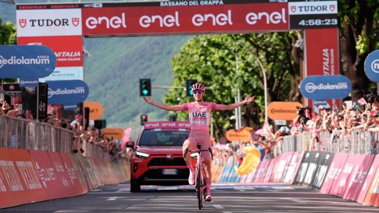 Tadej Pogačar prvi v Bassanu