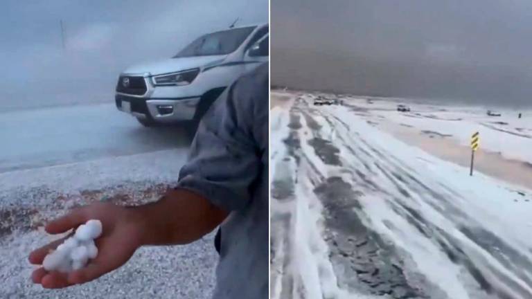 Toča in sneg pobelila puščavska območja v Savdski Arabiji (VIDEO)