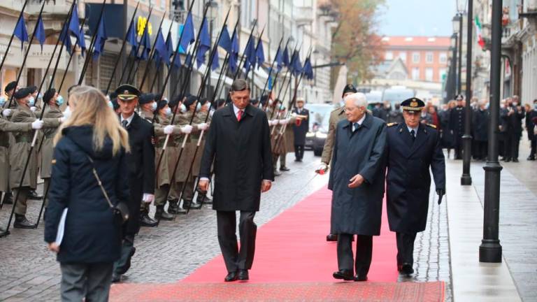 Mattarella Pahorja sprejel na Verdijevem korzu (foto)