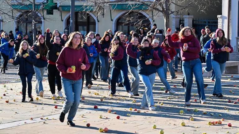 Okrogla obletnica obmetavanja z jabolki