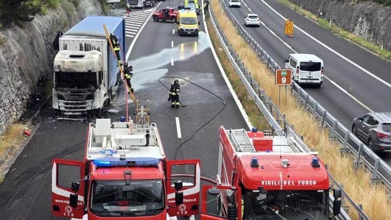 Pri Proseku je zgorel tovornjak